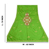 Sanskriti Vintage Green Long Dupatta Stole 100% Pure Silk Hand Beaded Scarves