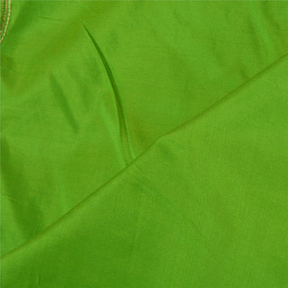 Sanskriti Vintage Green Long Dupatta Stole 100% Pure Silk Hand Beaded Scarves