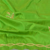 Sanskriti Vintage Green Long Dupatta Stole 100% Pure Silk Hand Beaded Scarves