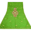 Sanskriti Vintage Green Long Dupatta Stole 100% Pure Silk Hand Beaded Scarves