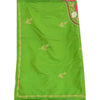 Sanskriti Vintage Green Long Dupatta Stole 100% Pure Silk Hand Beaded Scarves