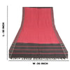 Sanskriti Vintage Black/Dark Red Long Dupatta Stole Pure Cotton Woven Ikat Hijab