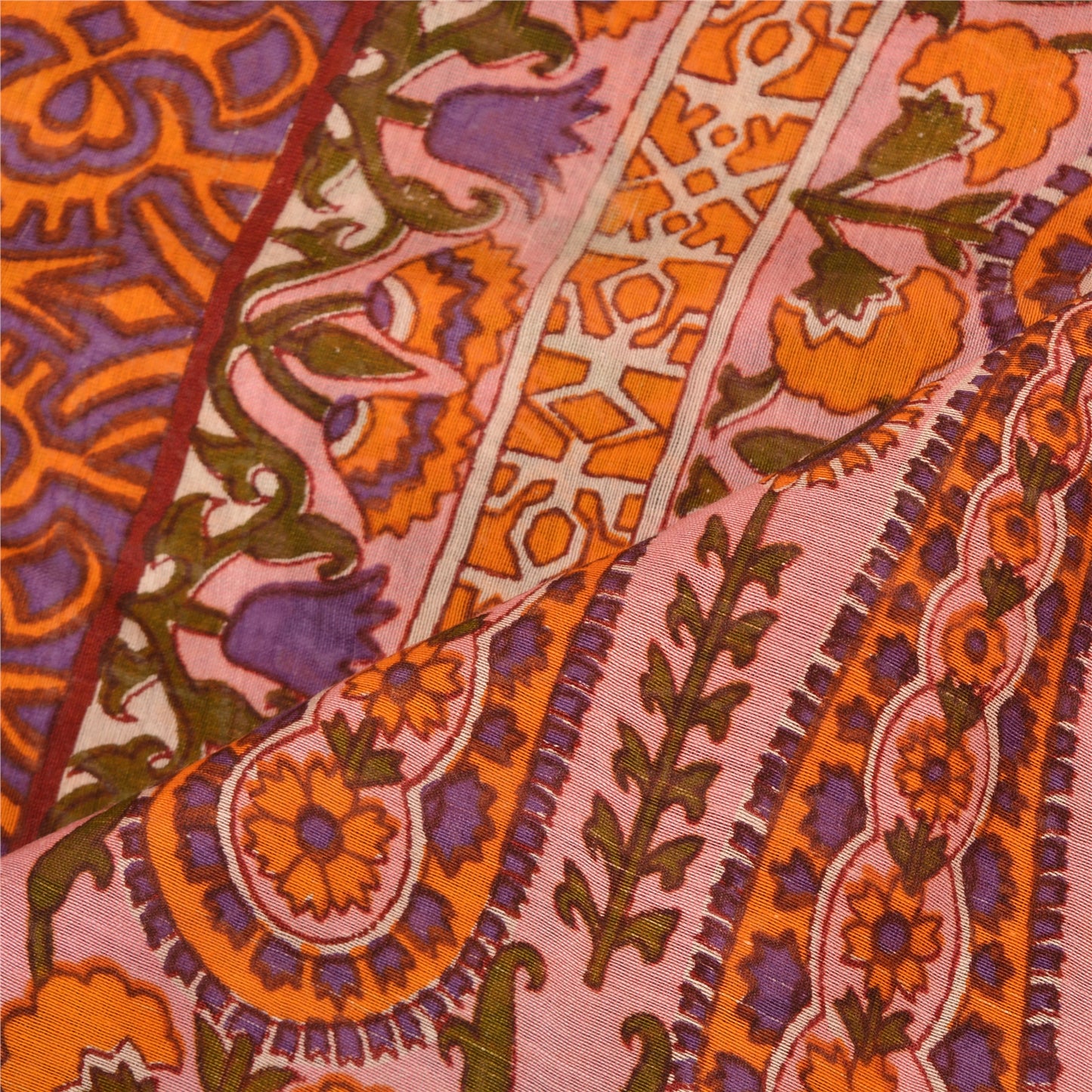 Sanskriti Vintage Long Dupatta Stole Pure Cotton White Hijab Printed Scarves