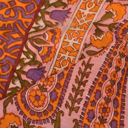 Sanskriti Vintage Long Dupatta Stole Pure Cotton White Hijab Printed Scarves