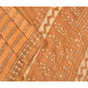 Sanskriti Vintage Dupatta Long Stole Pure Chanderi Silk Brown Batik Work Scarves