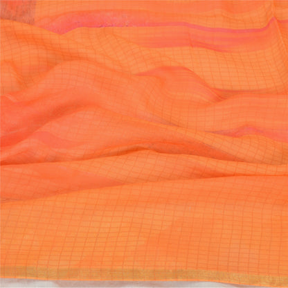 Санскрити Винтаж шафран/розовый длинный дупатта/палантин хлопковый шелковый набивной хиджаб