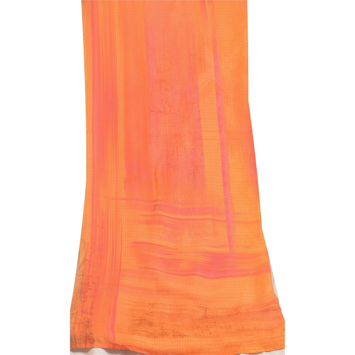 Санскрити Винтаж шафран/розовый длинный дупатта/палантин хлопковый шелковый набивной хиджаб