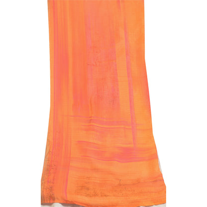 Санскрити Винтаж шафран/розовый длинный дупатта/палантин хлопковый шелковый набивной хиджаб