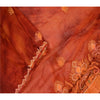 Sanskriti Vintage Orange Dupatta Long Stole Pure Chiffon Silk Handmade Tie-Dye