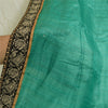 Sanskriti Vintage Sea Green Long Dupatta Stole Pure Silk Embroidered Scarves