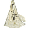 Sanskriti Vintage Elfenben Lange Dupatta/Stole Ren Håndvævet Silke Trykte Tørklæder