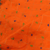 Sanskriti Vintage Long Orange Dupatta/Stole Blend Silk Hand Beaded Woven Scarves