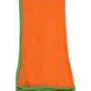 Sanskriti Vintage Long Orange Dupatta/Stole Blend Silk Hand Beaded Woven Scarves