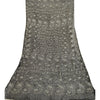 Sanskriti Vintage Dupatta Long Stole Blend Georgette Black Handmade Kantha Veil