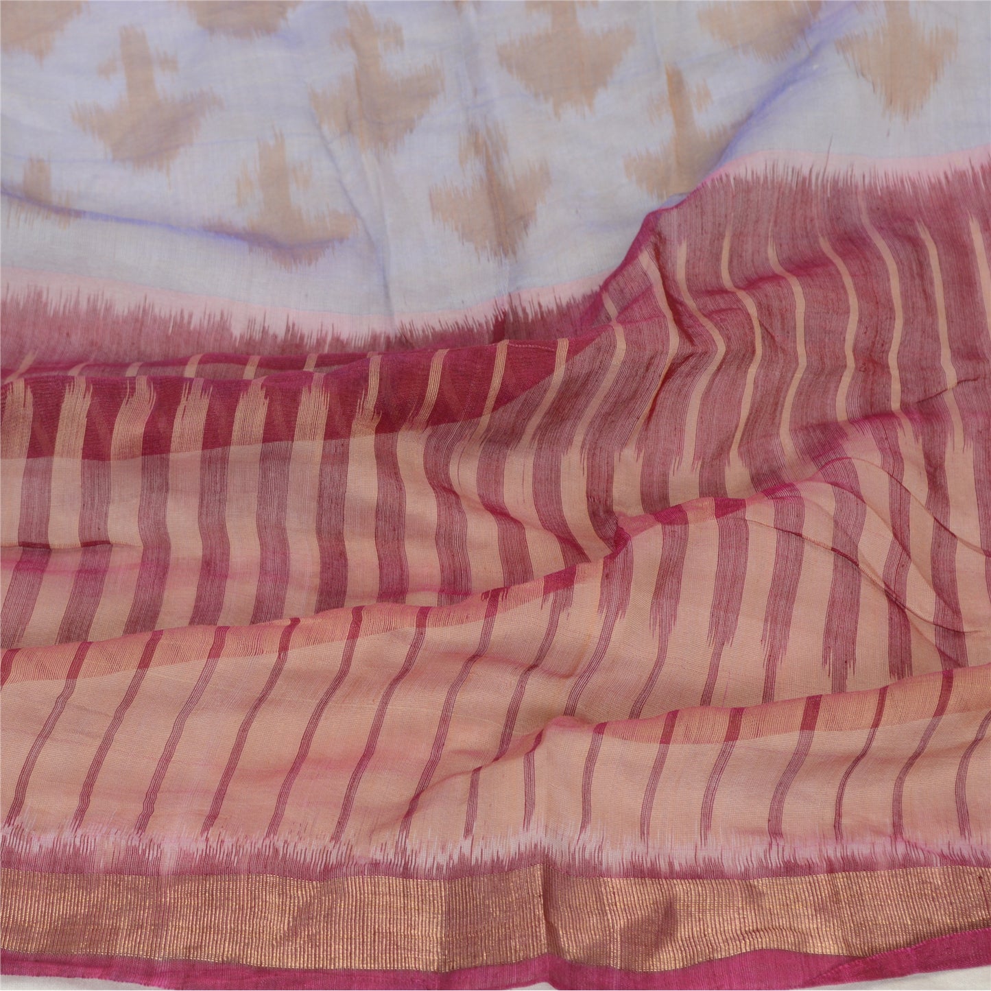 Sanskriti Vintage Multicolour Long Dupatta/Stole Pure Chanderi Silk Woven Veil