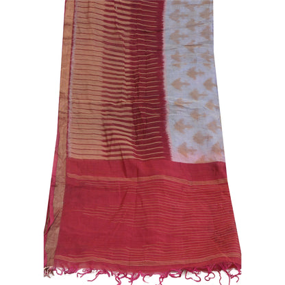 Sanskriti Vintage Multicolour Long Dupatta/Stole Pure Chanderi Silk Woven Veil