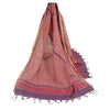 Sanskriti Vintage Long Pink/Purple Dupatta/Stole Pure Chanderi Silk Printed Veil