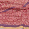 Sanskriti Vintage Long Pink/Purple Dupatta/Stole Pure Chanderi Silk Printed Veil
