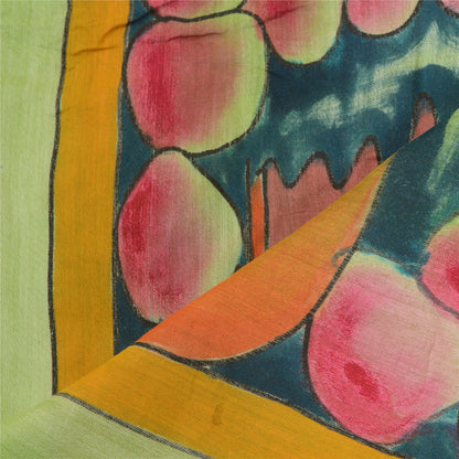 Санскрити Винтаж Длинный Зеленый Дупатта/Палантин Искусство Шелковый Зеленый Хиджаб Печатный Шарф