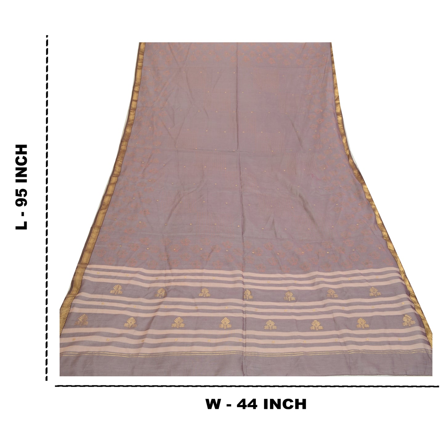 Санскрити Винтаж Длинный палантин Дупатта из смеси шелка синего цвета с ручным принтом