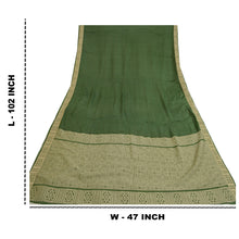 Load image into Gallery viewer, Sanskriti Vintage Long Dupatta Stole 100% Pure Silk Green Woven Wrap Scarves
