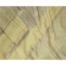 Load image into Gallery viewer, Sanskriti Vintage Long Dupatta Pure Chanderi Silk Olive Green Block Print Stole
