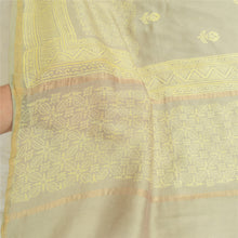 Load image into Gallery viewer, Sanskriti Vintage Long Dupatta Pure Chanderi Silk Olive Green Block Print Stole
