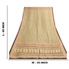 Sanskriti Vintage Dupatta Long Stole Pure Silk Ivory Hand-Block Printed Scarves