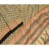 Sanskriti Vintage Dupatta Long Stole Pure Silk Ivory Hand-Block Printed Scarves