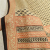 Sanskriti Vintage Dupatta Long Stole Pure Silk Ivory Hand-Block Printed Scarves