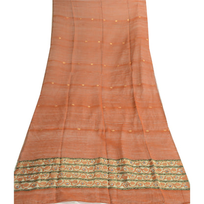 Санскритский винтажный оранжевый художественный шелковый дупатта длинный палантин ручной работы с бисером тканые шарфы