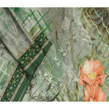 Load image into Gallery viewer, Sanskriti Vintage Long Green/Grey Dupatta/Stole Blend Cotton Digital Printed
