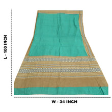 Load image into Gallery viewer, Sanskriti Vintage Dupatta Long Stole Brown/Turquoise Pure Silk Printed Scarves
