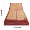 Санскрити Винтаж Кремовый/Темно-красный Длинный Палантин Дупатта Чистый Шелковый Набивной Шарф