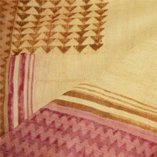 Load image into Gallery viewer, Sanskriti Vintage Cream/Dark Red Long Dupatta Stole Pure Silk Printed Scarves
