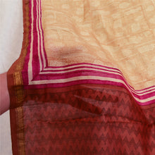 Load image into Gallery viewer, Sanskriti Vintage Cream/Dark Red Long Dupatta Stole Pure Silk Printed Scarves
