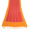 Sanskriti Vintage Long Stole Red/Saffron Pure Cotton Hand-Woven Sambalpuri Ikat