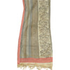 Sanskriti Vintage Ivory/Grey Long Dupatta/Stole Pure Chanderi Silk Print/Painted