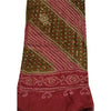 Sanskriti Vintage Green/Red Long Dupatta/Stole Pure Georgette Handmade Bandhani