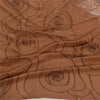 Санскрити Винтаж Коричневый Длинный Дупатта/Палантин Чистый Шелковый Креп Хиджаб Печатная Фата