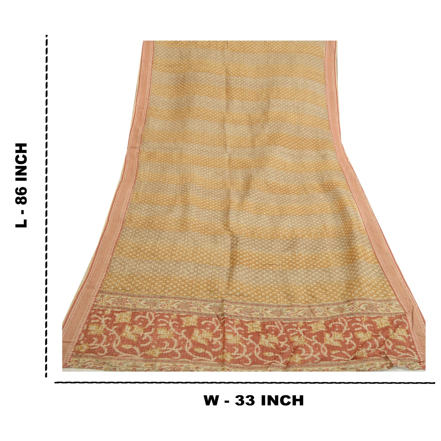 Sanskriti Vintage Long Dupatta Stole 100% Pure Silk Hijab Printed Wrap Scarves