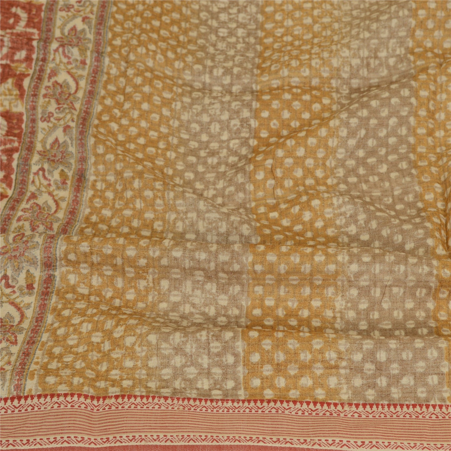 Sanskriti Vintage Long Dupatta Stole 100% Pure Silk Hijab Printed Wrap Scarves