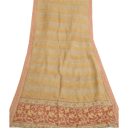 Sanskriti Vintage Long Dupatta Stole 100% Pure Silk Hijab Printed Wrap Scarves