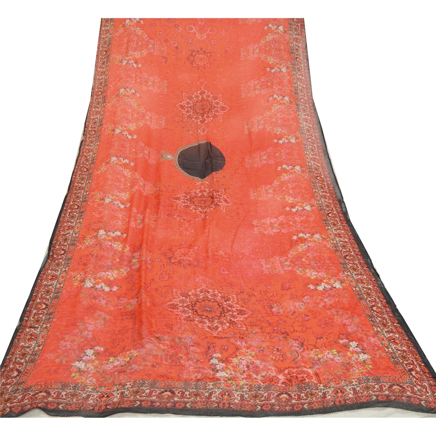 Sanskriti Vintage Rød Lang Dupatta Stole Blend Georgette Digitalt Trykte Tørklæder