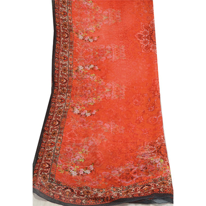 Sanskriti Vintage Rød Lang Dupatta Stole Blend Georgette Digitalt Trykte Tørklæder