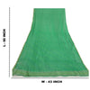 Sanskriti Vintage Green Long Dupatta/Stole Pure Georgette Silk Woven Zari Veil