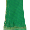 Sanskriti Vintage Green Long Dupatta/Stole Pure Georgette Silk Woven Zari Veil