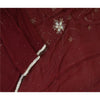 Санскрити Винтаж темно-красный длинный дупатта/палантин из чистого шелка-жоржета ручной работы