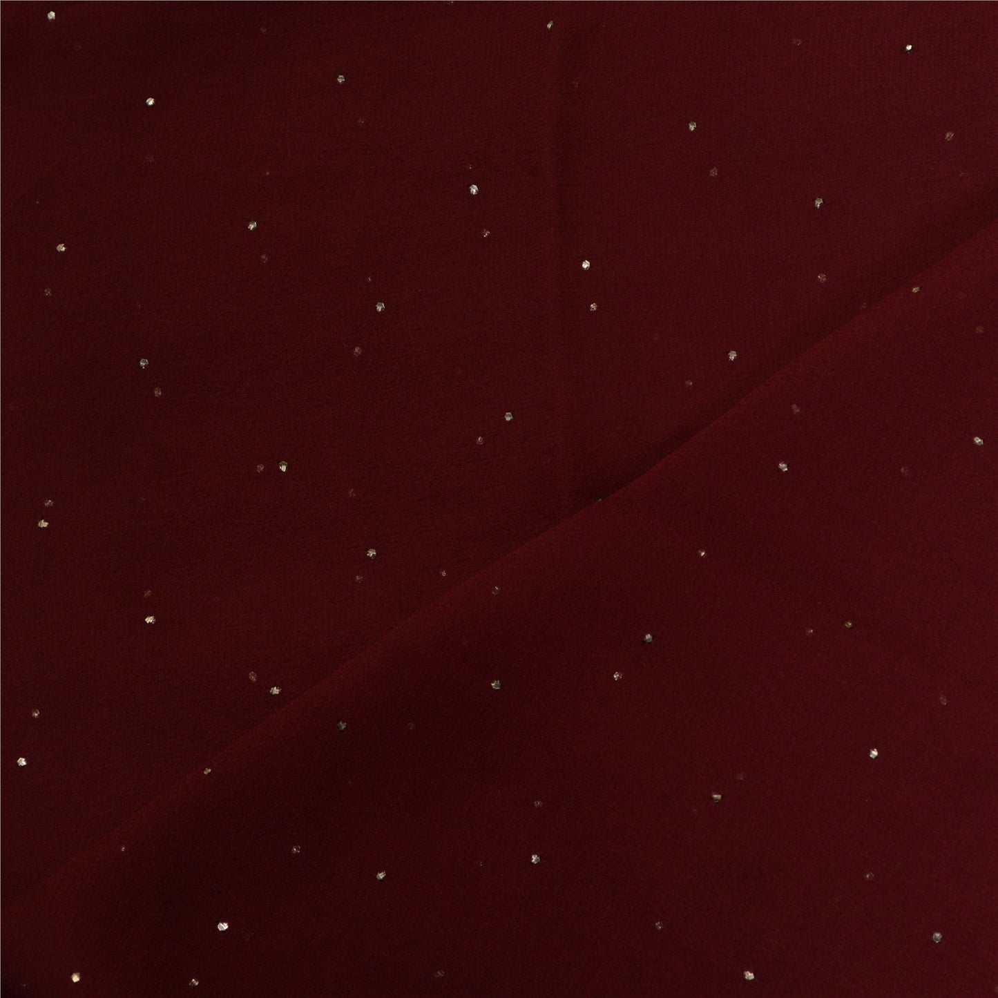 Санскрити Винтаж темно-красный длинный дупатта/палантин из чистого шелка-жоржета ручной работы