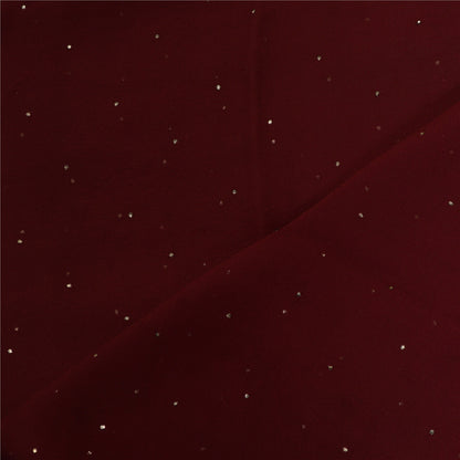 Санскрити Винтаж темно-красный длинный дупатта/палантин из чистого шелка-жоржета ручной работы